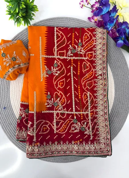 JK 122 Georgette Heavy Work Saree Wholesale Price In Surat